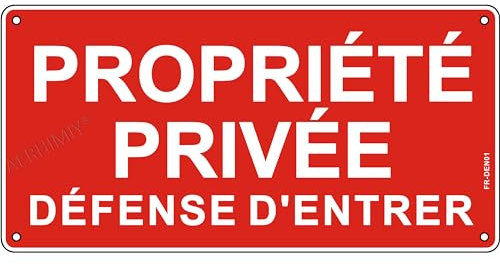 Panneau Propriété Privée Aluminium Réfléchissant 15×30 cm, 1 Pièce Panneau Propriété Privée Défense D'entrer Metal, Résistant aux UV, Imperméable, Avec Trous Percés