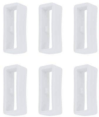 Lot de 6 Boucles de Bracelet de Montre en Silicone Compatible avec Garmin Venu Sq/Venu Sq Music, 20mm Boucle Montre Remplacement de Montre Support de Retenue, Blanc