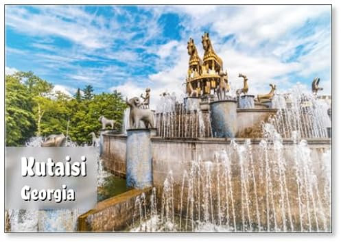 Kutaisi Quadratischer Brunnen mit Pferde-Skulptur, Kutaisi, Georgia, Kühlschrankmagnet