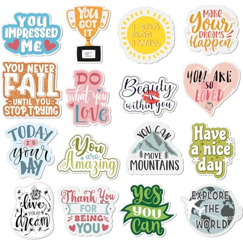 Blosssound 16 Pcs Inspirational Fridge Magnets Mental Health Positive Saying Motivational Quotes Encouraging Refrigerator Magnets for Kitchen Office Whiteboard Decor