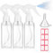 Gjinxi 3 Botellas De Spray Pequeñas Botellas De Plástico De Niebla Fina Vacías Transparentes De 100ml Botellas De Spray Vacías Recargables Con Etiquetas De Embudo Recipientes Recargables
