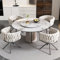 Merax Drehstuhl 4er Set, Moderne Esszimmerstuhl aus Samt, Armlehnstuhl Drehbar mit Metallbeinen, für Esszimmer, Wohnzimmer, Schlafzimmer, Beige