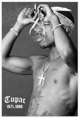 tcagd Tupac Leinwand-Poster, Wandkunst, Dekordruck, Gemälde für Wohnzimmer, Schlafzimmer, Dekoration, 30 x 45 cm