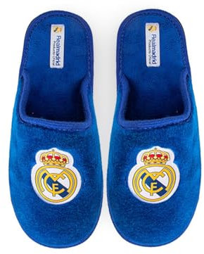 MARPEN SLIPPERS Zapatillas de casa Real Madrid CF Oficiales Temporada 24/25 para Hombre o Mujer, Ligeras de Invierno, Azul, Talla 45