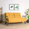 Dmora - 2-Sitzer SchlafsofaMerak, Verwandelbares Sofa, Lineare Stoffstruktur, Schlafsessel mit Stauraum, 133x78 h78 cm, Gelb
