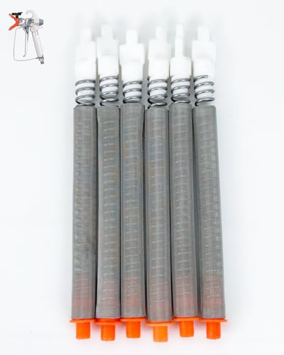 6-Pack 218133 100-Mesh Orange Airless Paint Spray Gun Filters, Compatible with Graco SG2 and SG3 Spray Guns