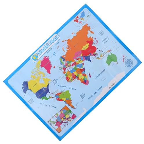 DIYEAH Weltkarte Für Junge Mädchen Lernposter Wandkarte Kinderzimmer Bildung Großes Lernposter Für Vorschule Kindergarten Mit Abgerundeten Ecken Und Leuchtenden Farben Kindgerecht Gestalt