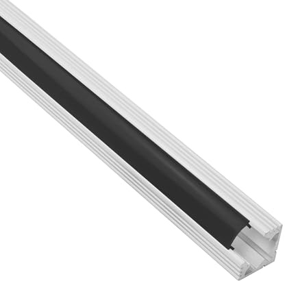 A19 LED Aluprofil weiß Eckprofil 90° schwarz für LED-Streifen 2 m | Für sauber eingelegte LED-Streifen mit geschützter Führung und gleichmäßiger Lichtverteilung, 90°