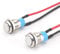 2 Stück 12mm Wasserdicht Schalter,druckschalter, Selbstsichernder Edelstahl taster schalter 12v /230v Geeignet für Hupen, Autoklingeln, Autos usw Mit Draht