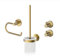 Lenz Bad-Accessoire-Set Juna in Gold – 4-teilig – Toilettenpapierhalter, WC-Bürstengarnitur und Zwei Handtuchhaken – Zum Kleben oder Bohren – Mit Anti-Fingerabdruck Oberfläche – 4190041