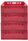 Valle Verde Eurokasten E2 Metzgerkiste, Fleischkiste, Lagerkiste, Stapelkasten, Eurobox - Fleisch, Geflügel, Obst, Gemüse - Lebensmittelecht, Stapelbar - 60 x 40 x 20 cm, Rot, 4 Stück