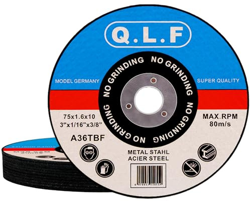 NUTKIT Trennscheibe, 12 Stück, 76mm Metall Edelstahl Stahl für Winkelschleifer, Extra Dünn 1.2mm Profi Winkelschleifer Flexscheibe, Metalltrennscheibe, Trennscheibe für Metall Stahl Eisen Edelstahl