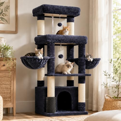 Hey-brother Arbre à Chat pour Grands Chats, 2 Grandes Plateformes, MPJ070G