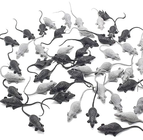 SMELEYOU 20 pièces Mini modèle de Souris simulée Terreur réaliste Figurines de Souris en Plastique Petites pour nouveauté Jouet Enfants Halloween Jouet Blague Blague