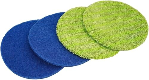Lot de 4 lingettes de nettoyage for balai électrique sans fil, adaptées aux parquets et carrelages. Solution de nettoyage for sols durs et carrelages.