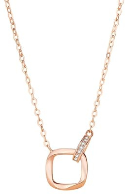 RDSGYZ Diamant Halskette 585 Rotgold Damen, Charms Anhänger Mobius mit Diamant Hochzeit Halskette Frauen 45CM ohne Nickel