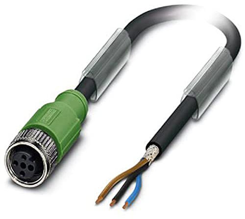PHOENIX CONTACT SAC-3P-10.0-PUR/M12FS SH Sensor/Aktor-Kabel, 10m Kabellänge, M12 Buchse Gerade, 3 Polig, Schwarzgrau, 10 Stück
