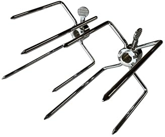 BBQ Rotisserie Chicken Forks x 2 (Pair) for 8mm x 8mm Square Spit Rods