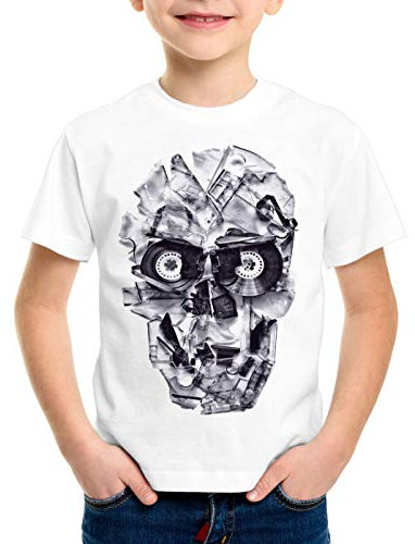 style3 DJ Skull T-Shirt für Kinder Tape 80er Tape 80er Kassette Totenkopf, Größe:152