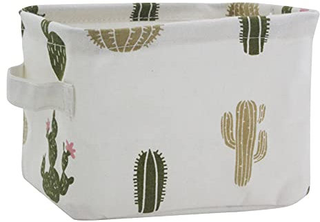 Mziart Niedlicher kleiner Aufbewahrungskorb mit Griff, faltbare Baumwoll-Stoff-Aufbewahrungsbox für Kinderzimmer, Kinderzimmer, Babyzimmer und Schreibtische