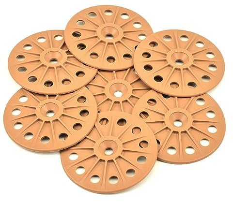 60 mm Dämmscheibe zur Befestigung von starren Dämmplatten - 30% Fiberglas - Hellbraun, Weiß