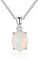 YAZILIND S925 Sterling Silver Oval Opal Pendant Necklace Women Wedding Party Jewellery