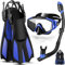 Odoland Schnorchelset Erwachsene 3 in 1 mit Anti-Fog Taucherbrille und Dry Schnorchel, Verstellbare Schwimmflossen, Taucherausrüstung Set zum Schwimmen/Schnorcheln
