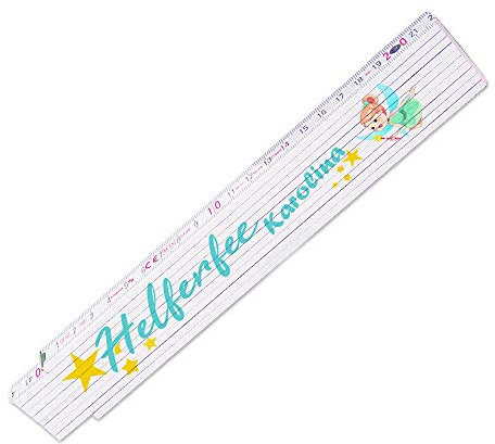Zollstock mit Namen Karolina und Motiv - Helferfee Karolina - für Frauen | Metermaß | Glieder-Maßstab mit Namen bedruckt | Viele Namen zur Auswahl