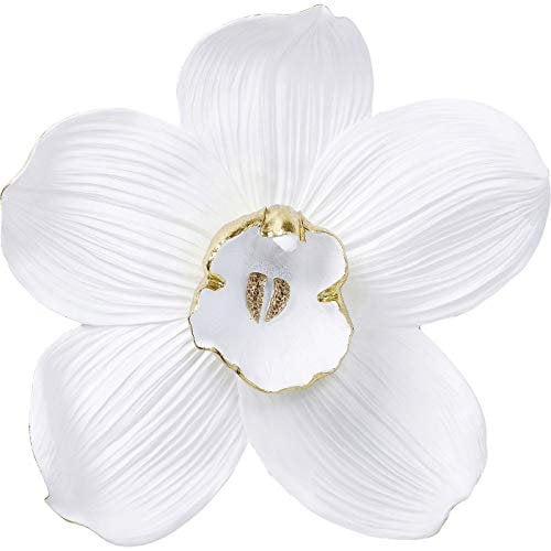 Kare Design Wandschmuck Orchid, Weiß, Wandschmuck, Wand Deko, Orchidee, handgefertig, 54x51x15 cm (H/B/T)