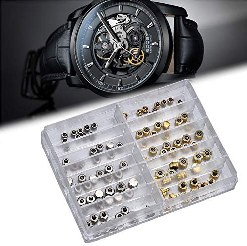 100 Teile/schachtel Uhr Krone Ersatzteile, Silber Bronze Kupfer Verschiedene Uhr Krone Teile Ersatz Zubehör Uhr Repairing Tool Kit