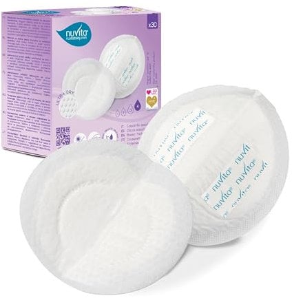 NUVITA 1202 Coppette assorbilatte giorno e notte - 30 pz, protezione ultra-assorbente, morbide e comode, confezionate singolarmente - Marchio Italiano
