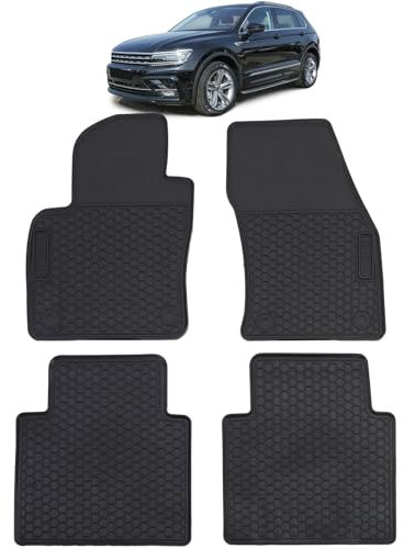Auto Gummi Fußmatten Schwarz Premium Set für VW Tiguan II 2016-2020