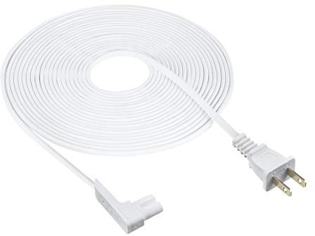 Vebner 25-Fuß Netzkabel, kompatibel mit Sonos One, One SL, Play-1, Typ F, Weiß
