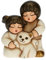 THUN - Figur Krippe Paar Kinder mit Katze - Weihnachtsdekoration Haus - Linie Krippe, weiße Variante - Keramik - 5,5 x 4 x 6,5 cm