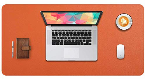 Desk Pad Large, Extended Mouse Mat, Large Mouse Pad XL, DOBAOJIA Desk Blotter, Laptop Mat, Writing Pad, Desk Mat for Office/Home, PU Leather Waterproof +Suede Non-Slip 31.5 X 15.7(Orange)