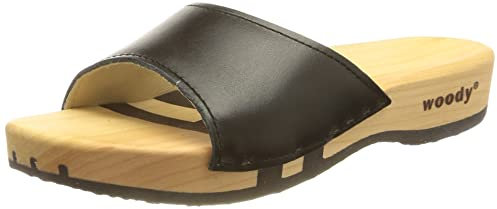 Woody Damen Heidi Holzschuh, schwarz, 38 EU