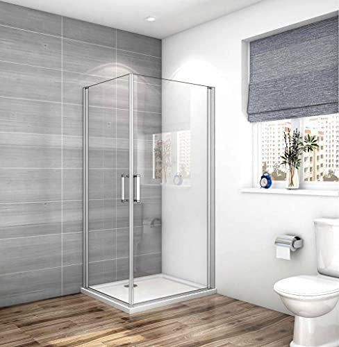 Acezanble Duschkabine 80x80cm Duschabtrennung Eckeinstieg Duschtür Dusche mit 5mm ESG Sicherheitsklarglas H185cm