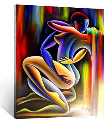 CHKNUJY Malen nach Zahlen Kits Kunst Bunte abstrakte nackte Männer und Frauen DIY vorgedruckte Leinwand Ölgemälde Geschenk für Erwachsene Kinder Home House Decor 40 * 50 cm rahmenlose