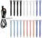 SAVITA 20pcs Silicone Cable Ties, 4.5inch Cable Ties Reusable Zip Ties Elastic Silicone Cord Organizer Straps Ties for Charging Cables USB Cables Earphones Line(Black, White, Blue, Pink, Purple)