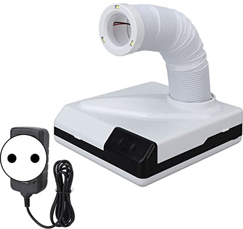 Colector de Polvo de Uñas, Ventilador Fuerte de Succión de 60 W, Aspiradora de Manicura, Secador de Aire con Codo Retráctil de 3 LED para Uñas Acrílicas Pulidas 100-240 V(Enchufe europeo)