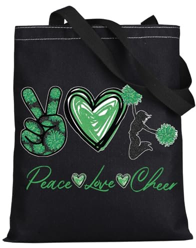 LEVLO Cheerleader-Kosmetik-Make-up-Tasche, Cheerleader-Kosmetiktasche, Geschenk für Mädchen, Frieden, Liebe, Cheer, Make-up, Reißverschluss, Cheer Team, Geschenk, Peace Cheer Bt, L, Tragetasche, Peace