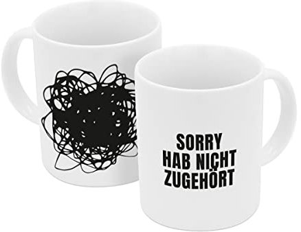 Tasse Gekrakel Hab nicht zugehört Farbwechsel 330ml | Tasse | Zaubertasse | Heiß | kalt | Magic | Mug | GEDA | farbwechselnd | motivwechselnd | Porzellantasse | Spruchtasse | Kaffeetasse