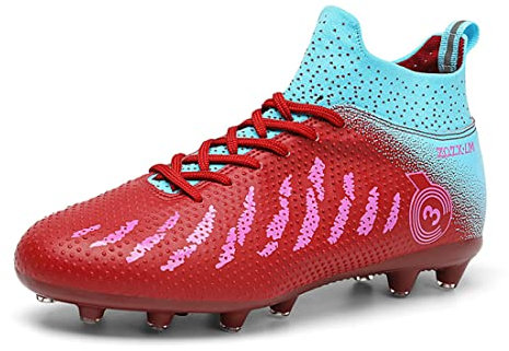 WOWEI Fußballschuhe Herren Fußballschuhe Professionelle High Top Spike Cleats Kinder Junge Fußballspiel Schuhe Fussballschuhe Outdoor Trainingsschuhe Sportschuhe (Farbe 14 GT, 46EU)
