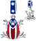 Puerto Rico Coqui Charm, Frog Prince Pendant Charms, fit Pandora Animal Bracelet, 925 Sterling Silver Enamel Puerto Rican Flag Dangle Beads, Gifts for Summer Vacation/Mothers Day/Travel