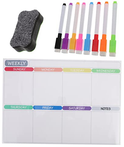 SOLUSTRE Magnetischer Abwischbarer Kalender Für Kühlschrank Mit Wochenplaner Wiederverwendbares Whiteboard Notiztafel Für Alltag Organisation Für Familie Und Büro