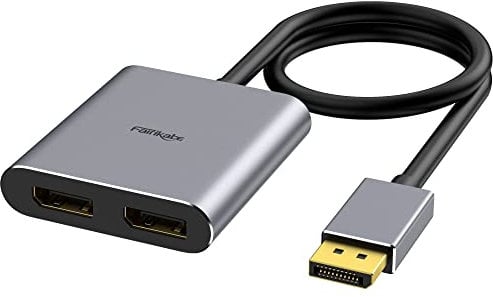 Adaptateur séparateur DisplayPort vers Double DisplayPort 4K60Hz pour Double Moniteur, Adaptateur de Port d'affichage MST étendre l'affichage 1 en 2 Sorties