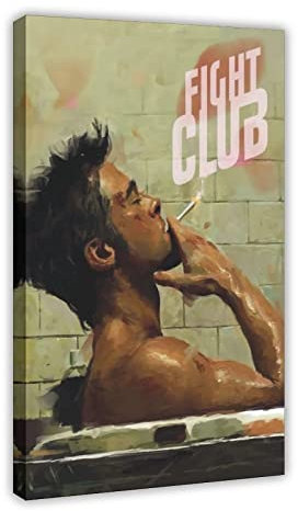 MURABE Fight Club Filmeinband Leinwand Poster Schlafzimmer Dekor Sport Landschaft Büro Zimmer Dekor Geschenk Rahmenstil 60 x 90 cm