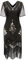 Gionforsy Damen 1920s Kleid mit Pailletten Kurzem Ärmel 20er Jahre Flapper Kostüm Kleid für Great Gatsby Motto Party Halloween Karneval Fasching (Gold Schwarz, XL)