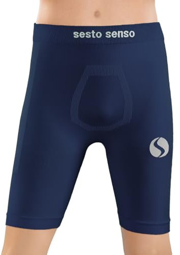 sesto senso Unterziehhose Kinder Jungen Radlerhose Radhose Kurz Unter Shorts Sport Eng 2XS/XS Dunkelblau Navy