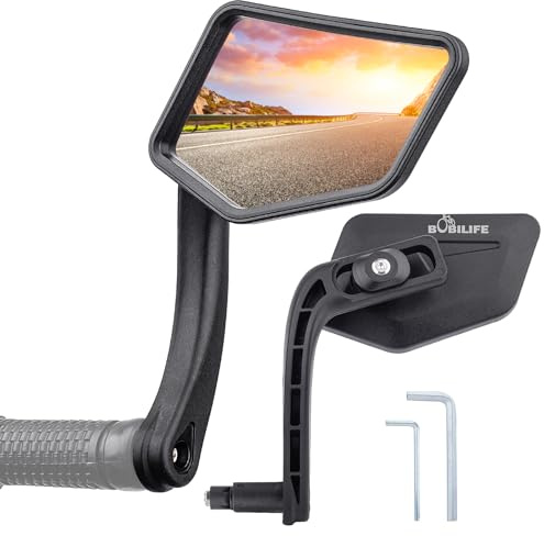Fahrradlenker Bar End Rückspiegel - Große Größe 360 ° verstellbare HD Konvexe Glaslinse Rückspiegel für Mountainbike Fahrrad Roller E-Bike, 2er Pack